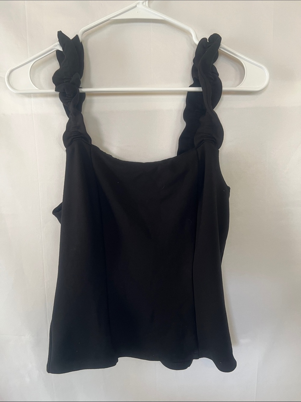 Porridge Women's size small, Classic Black Sleeveless Top with Twisted Straps